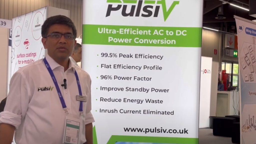 Founder Dr Zaki Ahmed introduces Pulsiv OSMIUM technology at the 2023 PCIM Europe exhibition